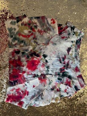 bebe Pink and Green Abstract Print Skirt